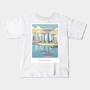 Serene Singapore Skyline Kids T-Shirt